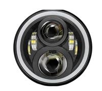 WLNWERDPKK Bumper Headlamp For Suzuki For Samurai 4x4 7" 7Inch LED DRL H4 Halo Headlights Headlamps With Ring Amber Turn Signal Car Front Headlight Assembly(50w Halo light Black1)