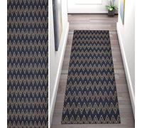 WLNYQF Rug Runner Hallway Kitchen 40 x 350 cm Modern Non-Slip Washable Kitchen Runner Hallway Runner Black Wave Lines Art Pattern Carpet Runner for Corridor, Bedroom, Indoor Living Room