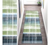 WLNYQF Rug Runner Hallway Kitchen 60 x 60 cm, Modern Non-Slip Washable Kitchen Runner Hallway Runner, Bohemian Style - Blue Green Black Carpet Runner for Corridor, Bedroom, Indoor Living Room