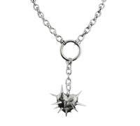 Wloisc Punk Thorns Heart Ring Pendant Necklace Y2k Sliver Gothic Choker For Women Fashion Sturdy Alloy Jewelry