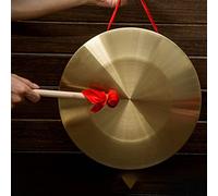 WLONK gong Brass Gong Tabletop, Brass Tabletop Gong - Percussion Table Gong with Mallet - Percussion Instrument for Home Decoration Figurine Housewarming Gift 32cm(Color:1,Size:36cm)