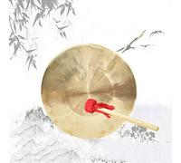 WLONK gong Gong 23cm handmade brass instrument with drumsticks, Chinese style percussion instrument, suitable for games, performances, stages, props(Color:21cm,Size:)