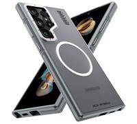 wlons Magnetic Case for Samsung Galaxy S24 Ultra[Compatible with Magsafe][Skin Friendly] Military Grade Rugged Shockproof Slim Case Samsung S24 Ultra Matte Translucent Phone Case 6.8 Inch - Gray