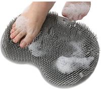 WlP Foot Scrubber For Shower And Body Brush Set Silicone Rub Back Brush Bathroom Non-slip Wash Pad Shower Massage Mat With Sucker Bath Foot Brush For Women Foot Washing Brush (Color : Gray)