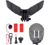 WLPREOE Universal Adhesive Motorcycle Helmet Chin Mount for GoPro Insta360 | Secure Dual-Lock Chin Mount Compatible with GoPro Insta360 for Full-Face Helmet, Adjustable Hinge for Low Visor Interference