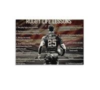WLQZFRWV American Rugby Life Lessons Personalized Rugby Poster Canvas Poster Bedroom Decor Landscape Office Room Decor Gift 12x18inch(30x45cm)