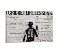 WLQZFRWV Cricket Life Lessons Personalized Cricket Poster Canvas Poster Wall Art Decor Print Picture Paintings for Living Room Bedroom Decoration 08x12inch(20x30cm)