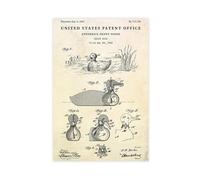 WLQZFRWV Duck Decoy 1903 Patent. Blueprint Poster Canvas Poster Wall Art Decor Print Picture Paintings for Living Room Bedroom Decoration 12x18inch(30x45cm)