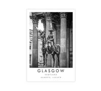WLQZFRWV Glasgow Travel, Glasgow Poster Canvas Poster Wall Art Decor Print Picture Paintings for Living Room Bedroom Decoration 12x18inch(30x45cm)