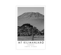 WLQZFRWV Mount Kilimanjaro Travel,Africa Poster Canvas Poster Wall Art Decor Print Picture Paintings for Living Room Bedroom Decoration 08x12inch(20x30cm)