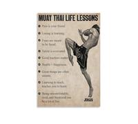 WLQZFRWV Muay Thai Life Lessons Personalized Poster Canvas Poster Wall Art Decor Print Picture Paintings for Living Room Bedroom Decoration 12x18inch(30x45cm)