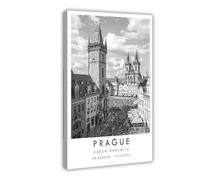 WLQZFRWV Prague Travel, Czech Republic Poster Canvas Poster Bedroom Decor Landscape Office Room Decor Gift 16x24inch(40x60cm)