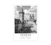 WLQZFRWV Prague Travel, Czech Republic Poster Canvas Poster Wall Art Decor Print Picture Paintings for Living Room Bedroom Decoration 20x30inch(50x75cm)