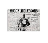 WLQZFRWV Rugby Life Lessons Personalized Poster (2) Canvas Poster Bedroom Decor Landscape Office Room Decor Gift 08x12inch(20x30cm)