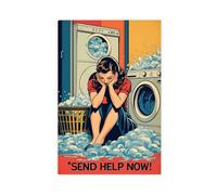 WLQZFRWV Send Help Now Funny Poster Canvas Poster Wall Art Decor Print Picture Paintings for Living Room Bedroom Decoration 20x30inch(50x75cm)