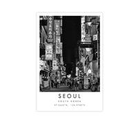 WLQZFRWV Seoul Travel, South Korea Poster Canvas Poster Wall Art Decor Print Picture Paintings for Living Room Bedroom Decoration 20x30inch(50x75cm)