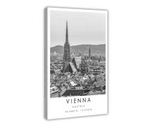 WLQZFRWV Vienna Travel, Austria Minimalist Canvas Poster Bedroom Decor Landscape Office Room Decor Gift 08x12inch(20x30cm)