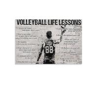 WLQZFRWV Volleyball Life Lessons Personalized Poster Canvas Poster Wall Art Decor Print Picture Paintings for Living Room Bedroom Decoration 12x18inch(30x45cm)