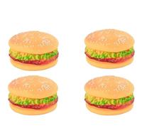WLSuDHoncc 4 Pcs Bite-Resistant Dog Toys Squeaky Chewing Toys Tooth Cleaning Dog Supplies, Golden Retriever Teddy Pets, etc, Training, Sofa Damage Prevention, Hamburger Pet Toys Squeak Toys