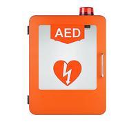 WLSYX AED Storage Cabinet, Wall Mount Alarmed AED Cabinet with Built-in Hook and Double Switch, Compatible with Most Brand, Round Edges Design and Adjustable Partitions, for Hospital Clinic Office