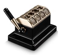 WLSYX Desktop Cigar Guillotine, Multifunctional Table Top Cigar Cutter with Straight and V-Shape Blade, Fit 52-60 Ring Gauge Cigars, Zinc Alloy Body and Stainless Steel Blade, for Cigar Lovers