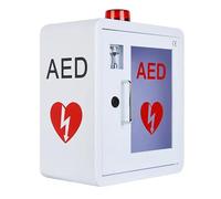 WLSYX Wall Mounted AED Cabinet, Alarmed AED Storage Box with Triangular Lock, Round Edges Design and Fits All AED Brands, Eye Catching Red Word And Easy To Install, for Hotel, Restaurant, Hospital