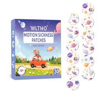 WLTHO 30ct Motion Sickness Patches Non Drowsy, Sea Sickness Patch for Cruise Travel Essentials, Waterproof Patches Behind Ear, Custom Planet Pattern, Long Last 72H