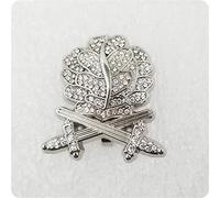 WLTY German Medal Oak Leaf double Swords Diamonds Knights badge brooch