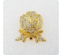 WLTY German Medal Oak Leaf double Swords Diamonds Knights badge brooch