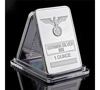 WLTY Rare 1 Ounce German Silver 999 Liberty Eagle Totem Cross Bar with Acrylic Protection Capsules Collectibles Home Decoration