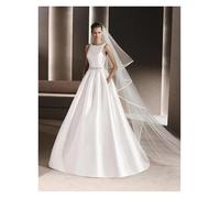 WLTYSM 2 Layers 3 * 1.5 Meters Width Length Women Bridal Veil Long Satin Edge White Ivory Tulle Wedding Accessories(Ivory)