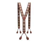 WLTYSM Unisex Vintage Suspenders Men Braces Adjustable 6 Button Suspender Elastic Y-Shape Strap Pants Trousers Brown Leather Men'S Braces For Trousers(Brown)