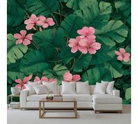 Wlujhia Monstera Palm Wall Mural Floral Plant Mural Photo Picture Tropical Flower Wallpaper Bedroom Decoration Wall Covering 150x105cm for Living Room Bedroom