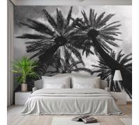 Wlujhia Palm Coconut Trees Photo Wallpaper Tropical Plant Non-Woven Wall Mural Black White Scenery Art Print Wall Mural Decoration Poster Picture Design Modern Covering 500x280 cm