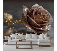 Wlujhia Rose 3D Photo Wallpaper Luxury Flower Non-Woven Wall Mural Floral Plant Art Print Wall Mural Decoration Poster Picture Design Modern Covering 500x280 cm