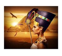 WLWIN 5D Diamond Painting Art Full Drill Set Egyptian Vintage Woman Full Drill Crystal Rhinestone Embroidery Cross Stitch Arts Craft Home Wall Decoration(40 * 60cm)