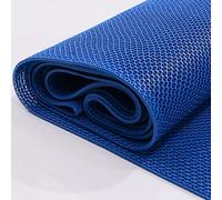 WLWLEO Drainage Non Slip Mats 3'x16.4' Heavy Duty Commercial Floor Mat Mesh Hollow Door Mat Roll for Swimming Pool Bathroom Kitchen Garage Indoor Outdoor Wet Area,Blue,0.9×3M/3×10FT