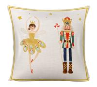 WLWLGLUCK Nutcracker Throw Pillow Cushion Cover for Living Room Bedroom Decorations and Supplies Cute Ballet Pillow Case for Home Decor Christmas Soldier Pillow Cover 18x18 Inch, No Pillow Insert