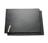 WLWNWFT 2 Pcs 16x12in Large Slate Cheese Boards Slate Board, Cheese Tray Serving Tray Serving Stone Tray Platter Pacemat with 2 Chalks Christmas