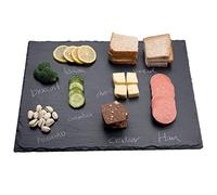 WLWNWFT Large Slate Serving Plate, 30 x 40 cm, with Chalk Pen, Buffet & Cheese Plate
