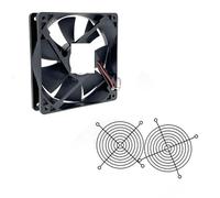 WLWOZMD For AFB1212SH 12CM 120MM 12025 DC 12V 0.80A Cooling Fan 120x120x25mm 2-p Ball Bearing 3400 rpm 113CFM Speed for CFM(Fan 2pcs Grill)