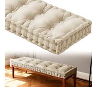 WLXFF 10cm Thick Window Seat Cushions with Handle, Thick Bench Cushion Pad 2/3 Seater, Tufted Soft Seat Cushions, Washable Comfy Chair Cushions Booster Thick Seat Pad for Kitchen,NO11,120x50cm