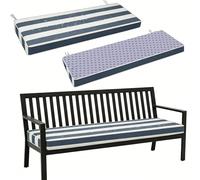 WLXFF 2/3/4 Seater Garden Bench Cushion, 5cm Thick Striped Waterproof Pad, Non-Slip Base with Fixing Straps, Washable Removable Cover for Patio Swing