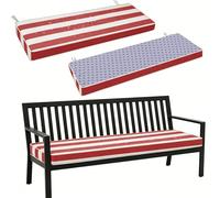 WLXFF 2/3/4 Seater Garden Bench Cushion, 5cm Thick Striped Waterproof Pad, Non-Slip Base with Fixing Straps, Washable Removable Cover for Patio Swing