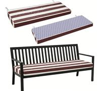 WLXFF 2/3/4 Seater Garden Bench Cushion, 5cm Thick Striped Waterproof Pad, Non-Slip Base with Fixing Straps, Washable Removable Cover for Patio Swing