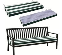 WLXFF 2/3/4 Seater Garden Bench Cushion, 5cm Thick Striped Waterproof Pad, Non-Slip Base with Fixing Straps, Washable Removable Cover for Patio Swing