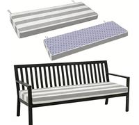 WLXFF 2/3/4 Seater Garden Bench Cushion, 5cm Thick Striped Waterproof Pad, Non-Slip Base with Fixing Straps, Washable Removable Cover for Patio Swing