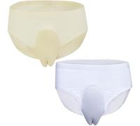 WLXFF 3d Micropores Men'S Hiding Gaff Panty, Breathable Crossdresser Underwear, Ice Silk Ultra-Thin Padded Gay Camel Toe Underwear For Transgender Drag Queen