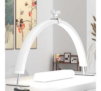 WLXFF 45w Foldable Half Moon Lamp, 29 In Moon Light Lamp Lash Tech With Remote Control, Dimmable Half Moon Light With Mobile Phone Holder, Stepless Dimming Nail Lamp Desk,C