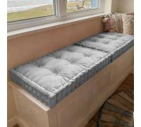 WLXFF Bench Cushion Indoor, Velvet Window Seat Cushions with Handle 10cm Thick Plush Windowsill Seat Cushion, Bay Window Cushion, Tufted Buttons Bench Seat pad for Piano, Dining Chairs,NO4,50x50cm